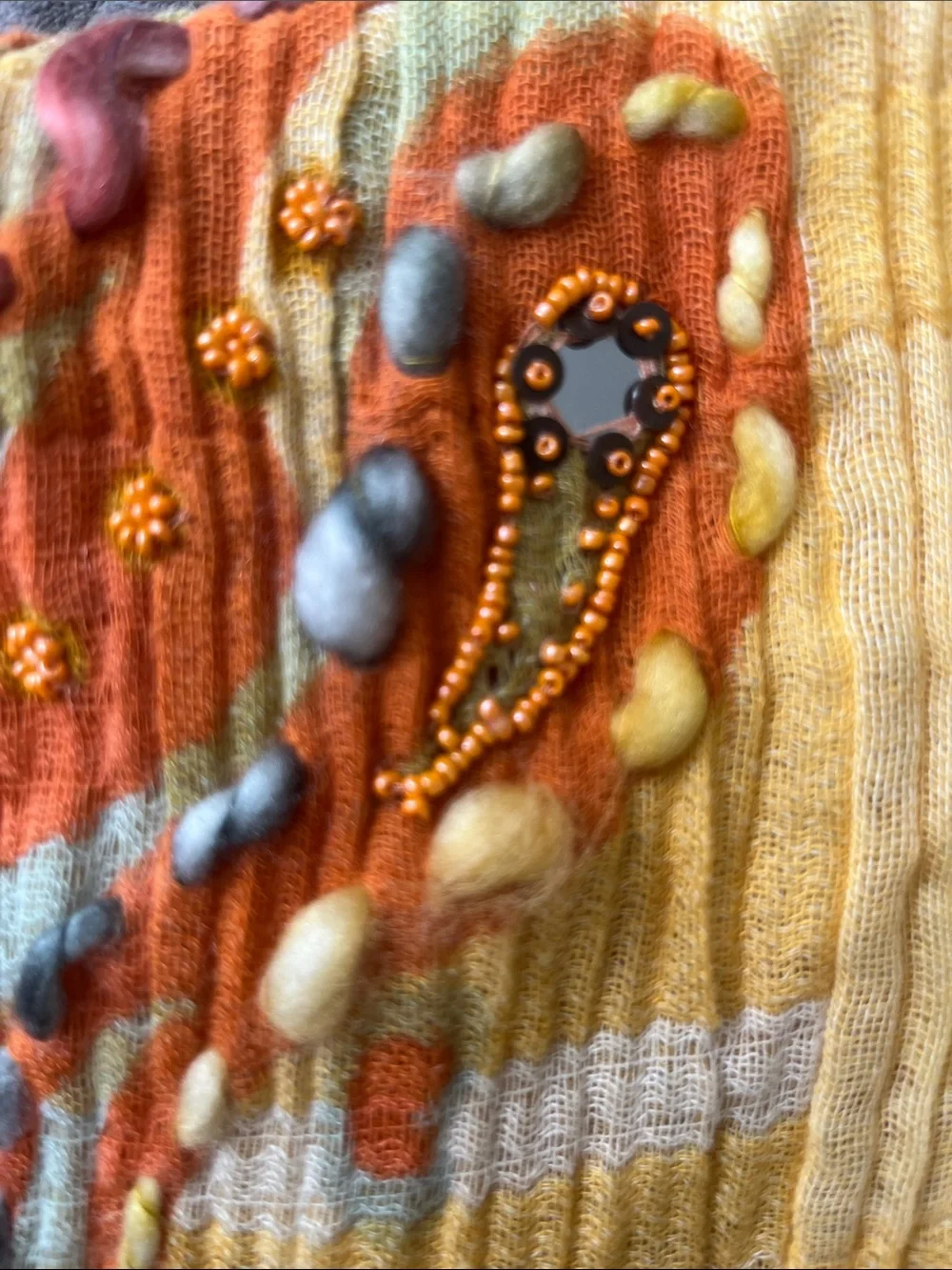 Anthropologie infinity scarf. Light gauzy material with beautiful detail.